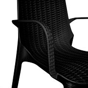 Black finish plastic outdoor arm dining chair/ set of 2 by Leisure Mod additional picture 5