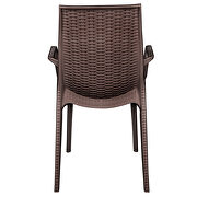 Brown finish plastic outdoor arm dining chair/ set of 2 by Leisure Mod additional picture 4