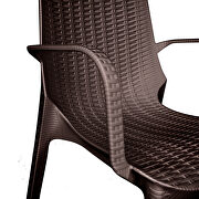 Brown finish plastic outdoor arm dining chair/ set of 2 by Leisure Mod additional picture 5