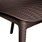 Brown finish plastic outdoor arm dining chair/ set of 2 by Leisure Mod additional picture 8