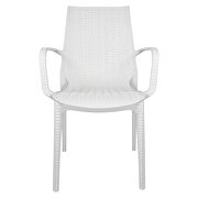 White finish plastic outdoor arm dining chair/ set of 2 by Leisure Mod additional picture 2