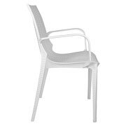 White finish plastic outdoor arm dining chair/ set of 2 by Leisure Mod additional picture 3