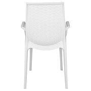 White finish plastic outdoor arm dining chair/ set of 2 by Leisure Mod additional picture 4
