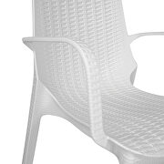White finish plastic outdoor arm dining chair/ set of 2 by Leisure Mod additional picture 5