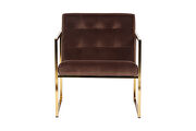 Coffee brown velvet fabric chair by Leisure Mod additional picture 2