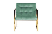 Turquoise velvet fabric chair by Leisure Mod additional picture 2