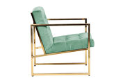 Turquoise velvet fabric chair by Leisure Mod additional picture 3