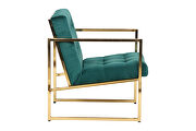 Emerald green velvet fabric chair by Leisure Mod additional picture 3
