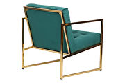 Emerald green velvet fabric chair by Leisure Mod additional picture 4