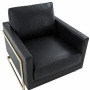 Black leather accent armchair with gold frame by Leisure Mod additional picture 4