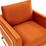 Orange marmalade elegant velvet chair w/ gold metal legs by Leisure Mod additional picture 4