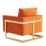 Orange marmalade elegant velvet chair w/ gold metal legs by Leisure Mod additional picture 6