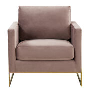 Pink elegant velvet chair w/ gold metal legs by Leisure Mod additional picture 3