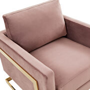 Pink elegant velvet chair w/ gold metal legs by Leisure Mod additional picture 4
