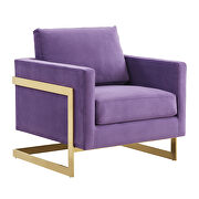 Purple elegant velvet chair w/ gold metal legs by Leisure Mod additional picture 2
