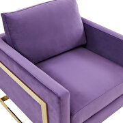 Purple elegant velvet chair w/ gold metal legs by Leisure Mod additional picture 4