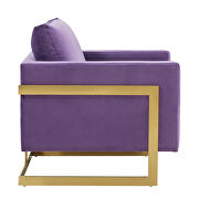 Purple elegant velvet chair w/ gold metal legs by Leisure Mod additional picture 5