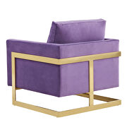Purple elegant velvet chair w/ gold metal legs by Leisure Mod additional picture 6