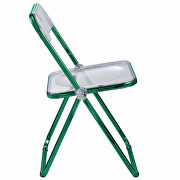 Transparent acrylic seat and green chrome frame dining chair/ set of 2 by Leisure Mod additional picture 5