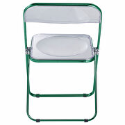 Transparent acrylic seat and green chrome frame dining chair/ set of 2 by Leisure Mod additional picture 6