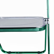Transparent acrylic seat and green chrome frame dining chair/ set of 2 by Leisure Mod additional picture 10
