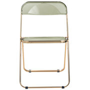 Amber transparent acrylic seat and gold chrome frame dining chair/ set of 2 by Leisure Mod additional picture 3