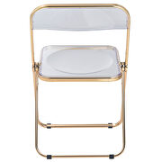 Clear transparent acrylic seat and gold chrome frame dining chair/ set of 2 by Leisure Mod additional picture 6