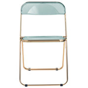 Jade green transparent acrylic seat and gold chrome frame dining chair/ set of 2 by Leisure Mod additional picture 3