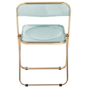 Jade green transparent acrylic seat and gold chrome frame dining chair/ set of 2 by Leisure Mod additional picture 6