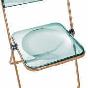 Jade green transparent acrylic seat and gold chrome frame dining chair/ set of 2 by Leisure Mod additional picture 7