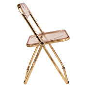 Rose pink transparent acrylic seat and gold chrome frame dining chair/ set of 2 by Leisure Mod additional picture 5