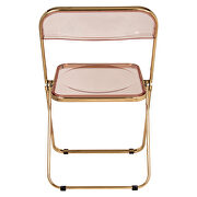 Rose pink transparent acrylic seat and gold chrome frame dining chair/ set of 2 by Leisure Mod additional picture 6
