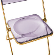 Magenta transparent acrylic seat and gold chrome frame dining chair/ set of 2 by Leisure Mod additional picture 7