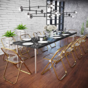 Black transparent acrylic seat and gold chrome frame dining chair/ set of 2 by Leisure Mod additional picture 2