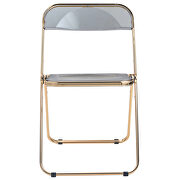 Black transparent acrylic seat and gold chrome frame dining chair/ set of 2 by Leisure Mod additional picture 3