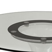 Round clear tempered glass top modern dining table by Leisure Mod additional picture 3