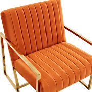 Orange marmalade soft tufted velvet fabric accent chair by Leisure Mod additional picture 4
