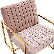 Pink soft tufted velvet fabric accent chair by Leisure Mod additional picture 4