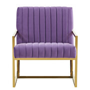 Purple soft tufted velvet fabric accent chair by Leisure Mod additional picture 3