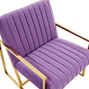 Purple soft tufted velvet fabric accent chair by Leisure Mod additional picture 4