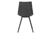 Charcoal leather dining chair with black metal legs/ set of 2 by Leisure Mod additional picture 4