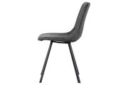 Charcoal leather dining chair with black metal legs/ set of 2 by Leisure Mod additional picture 5