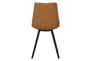 Light brown leather dining chair with black metal legs/ set of 2 by Leisure Mod additional picture 4
