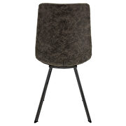 Gray leather dining chair with black metal legs/ set of 2 by Leisure Mod additional picture 4