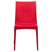 Red polypropylene material simple modern dinins chair/ set of 2 by Leisure Mod additional picture 2