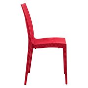 Red polypropylene material simple modern dinins chair/ set of 2 by Leisure Mod additional picture 3