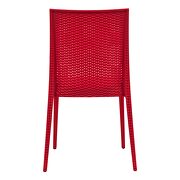 Red polypropylene material simple modern dinins chair/ set of 2 by Leisure Mod additional picture 4