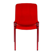 Red strong plastic material dining chair/ set of 2 by Leisure Mod additional picture 3