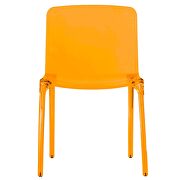 Transparent orange strong plastic material dining chair/ set of 2 by Leisure Mod additional picture 5