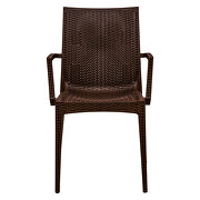 Brown polypropylene material attractive weave design dining chair/ set of 2 by Leisure Mod additional picture 2